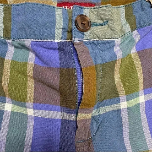 Merona Shorts Blue & Green Plaid Chino Size 6 - Picture 5 of 16